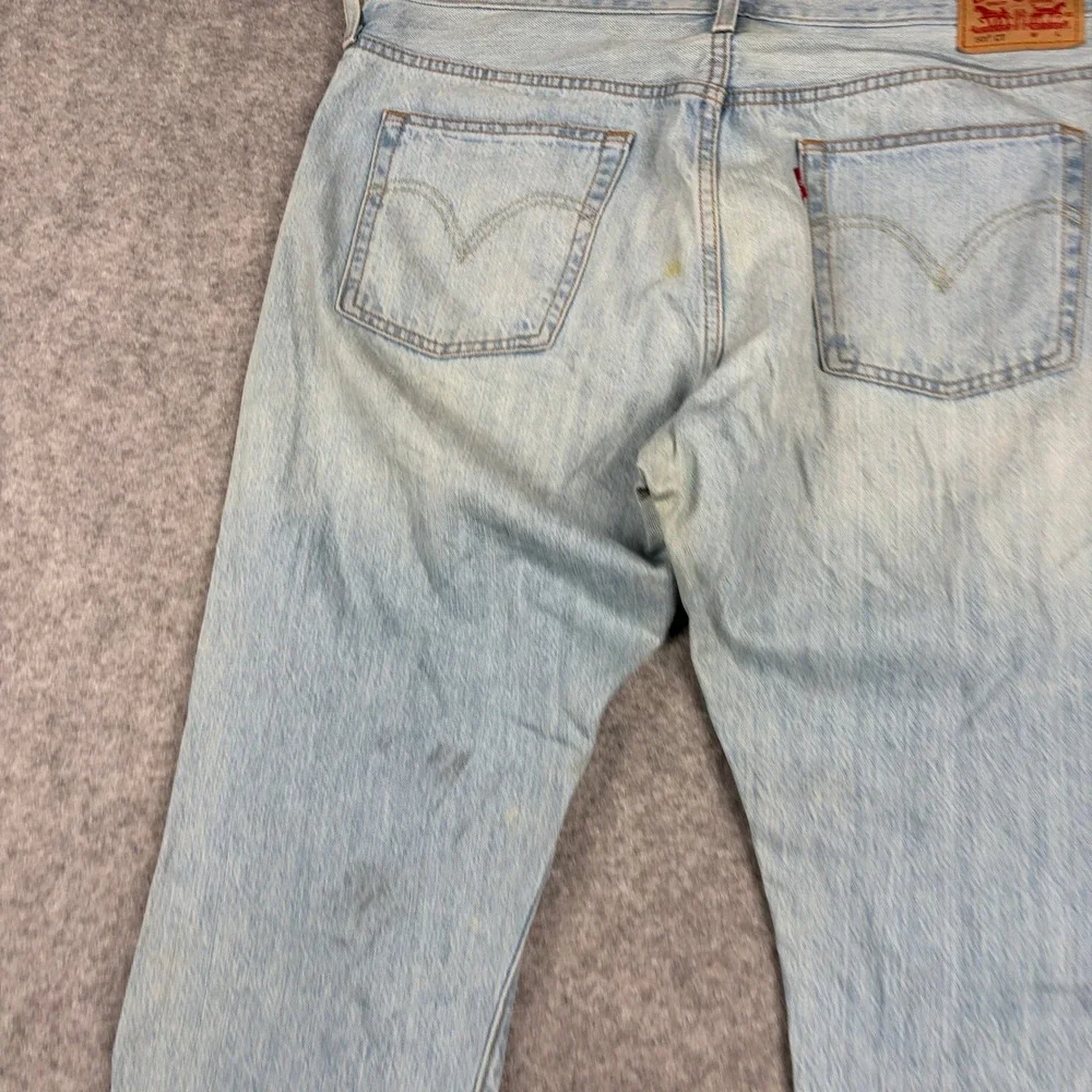 Levi's‎ 501 Jeans Mens 36x30 Light Wash Distressed Button Fly Denim Pants Ripped